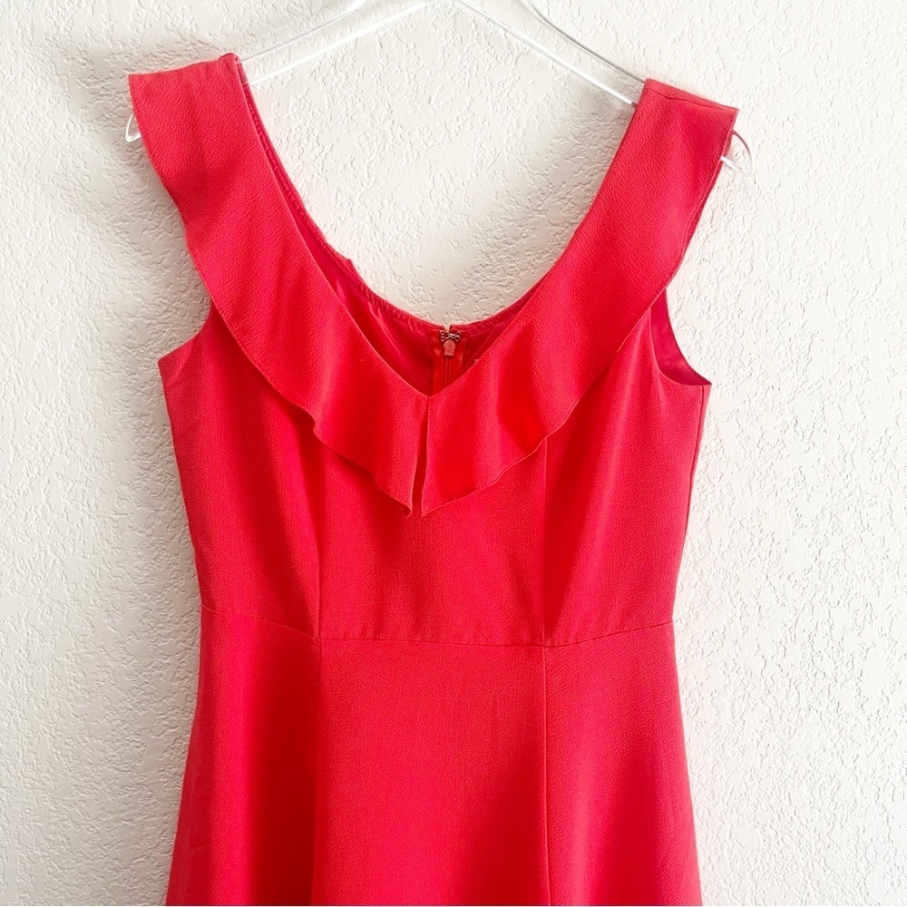 ASOS Red Mini Dress V Neck and Back Fit and Flare Size 6 - Picture 2 of 11